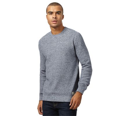 St George by Duffer Blue twisted knit jumper